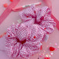Pink Gingham Red Heart Oversized Scrunchy