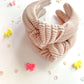 Latte Ribbed Knotted Headband