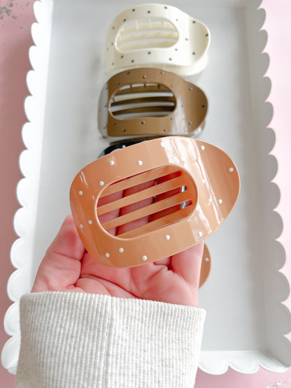 Polka Dot Flat Claw Clip