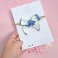 Small Navy/White Pinwheel On Nylon Headband
