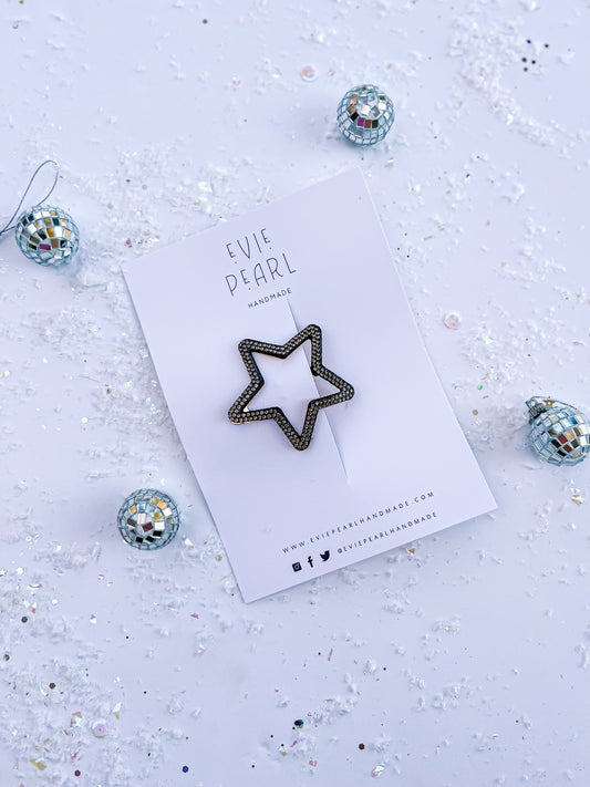Star Rhinestone Snap Clip