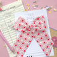 Pink Daisy Pencil Apple XL Pinwheel Bow