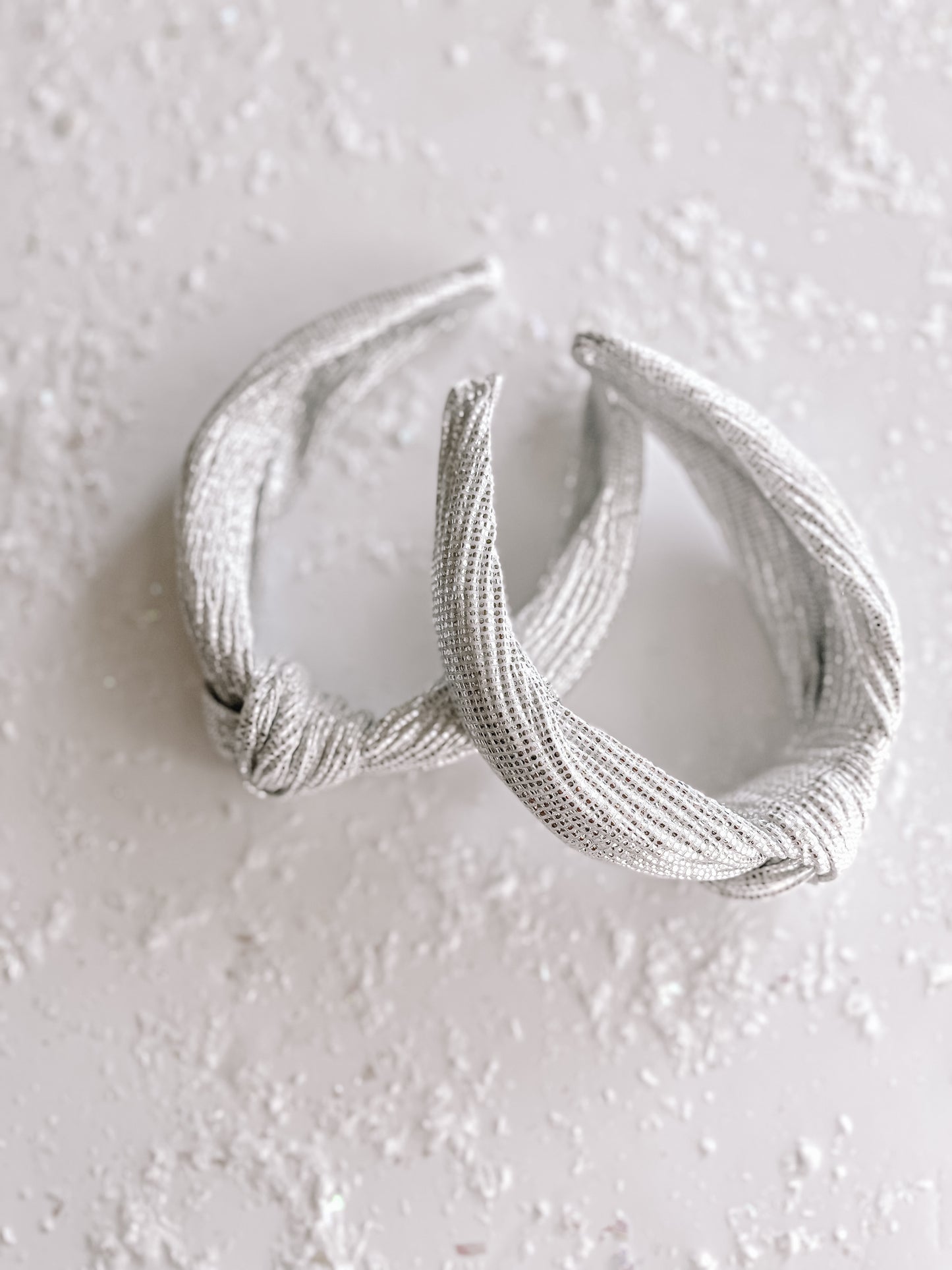 Silver Crinkle Knotted Headband