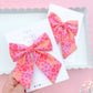 Pink & Orange Daisy Medium Sailor Bow
