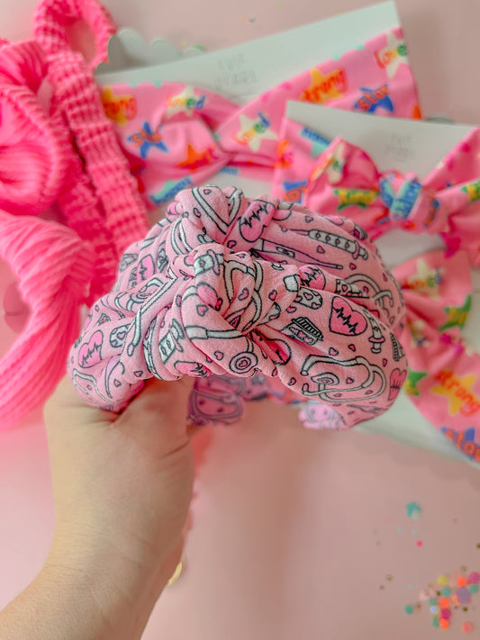 Pink Nurse Knotted Headband