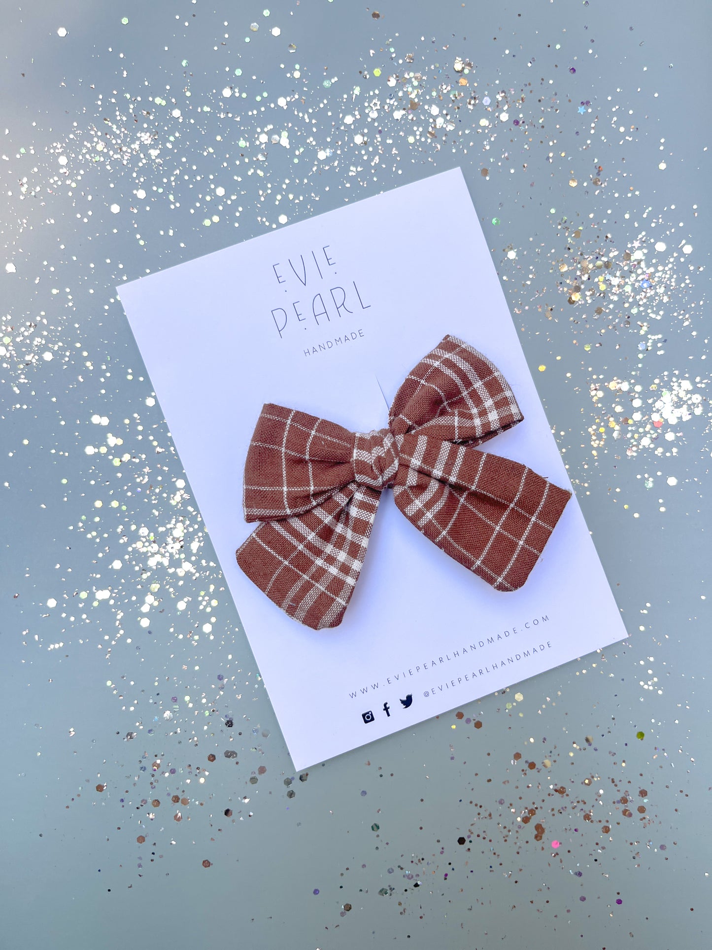 Brown Plaid Large Bow