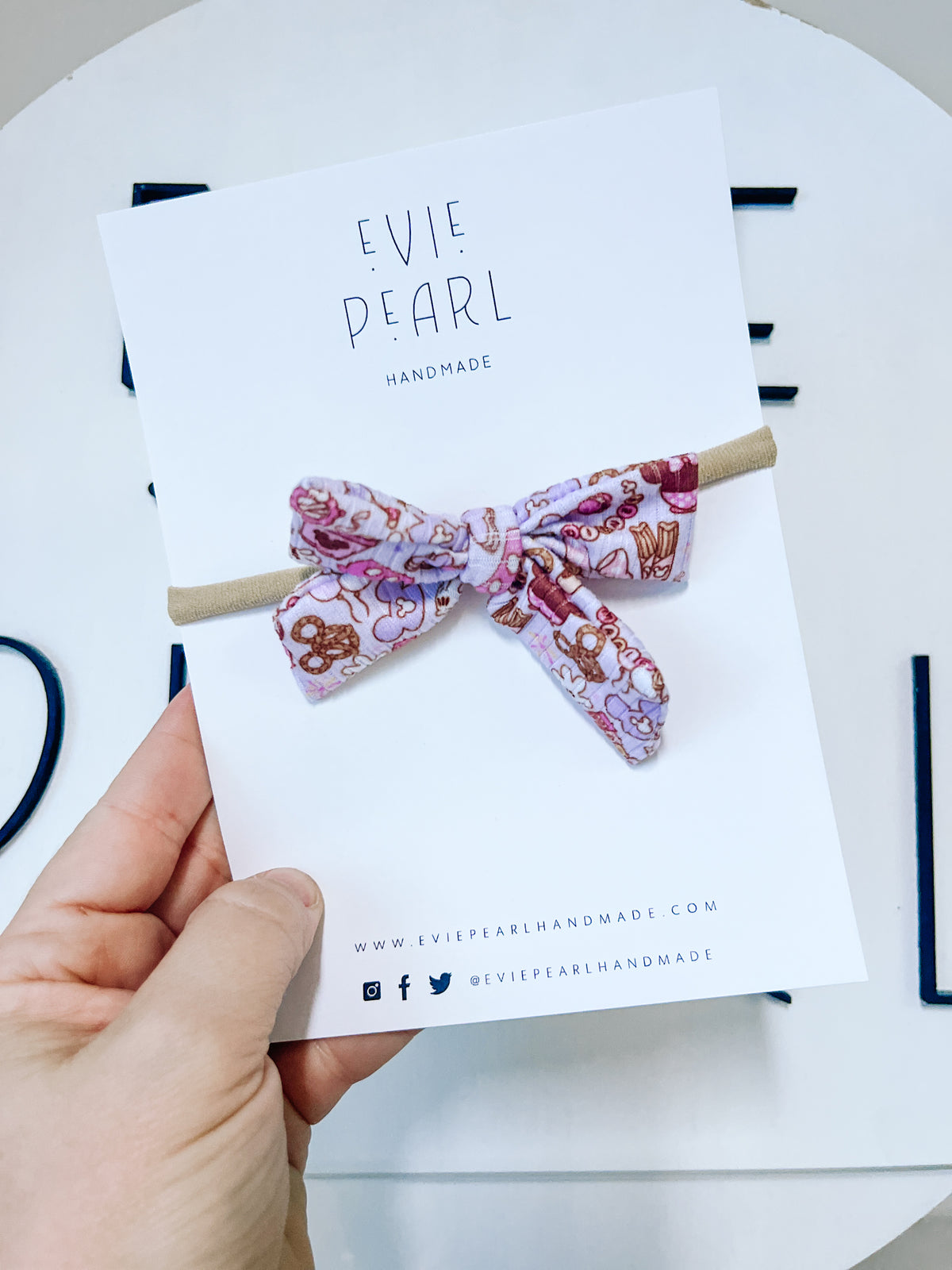 Snacks boho Mickey small bow on nylon
