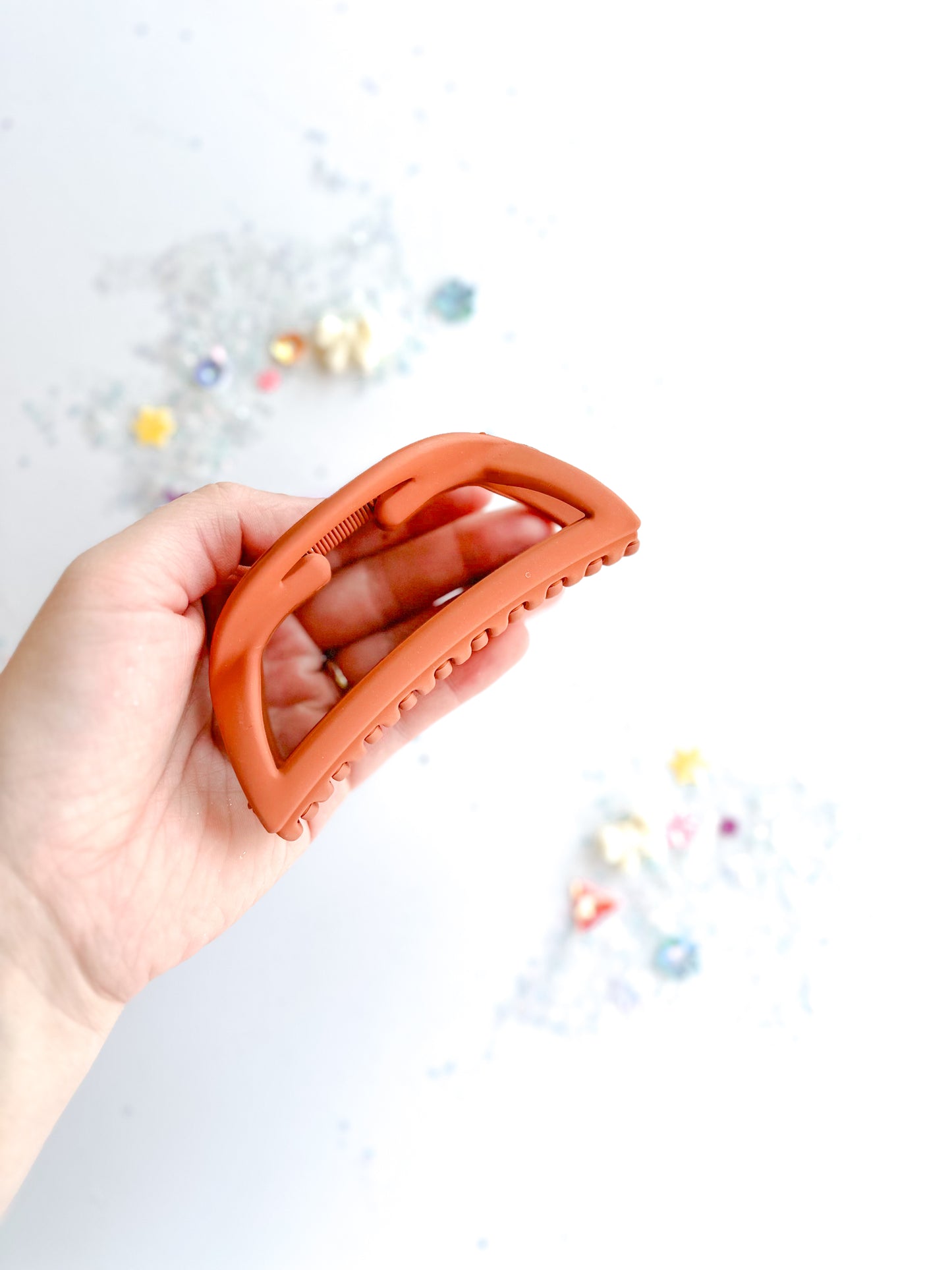 Orange Moon Claw Clip