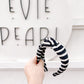Black White Stripe Knotted Headband for Girls & Women