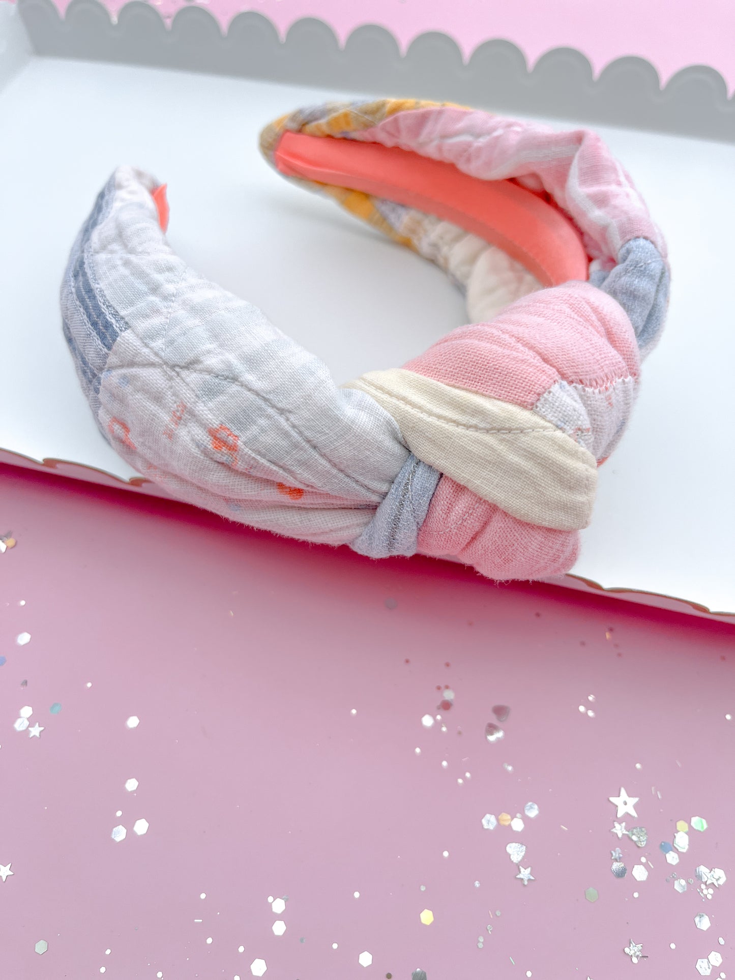 Spring Heirloom Quilted Knotted Headband