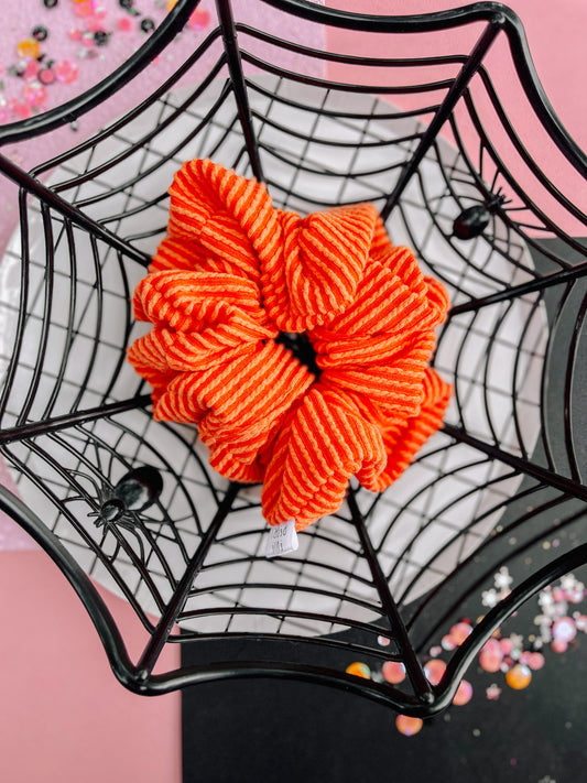 Orange Ribbed Oversized Scrunchy