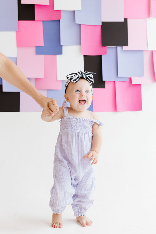 Black|White Baby Bow Turban