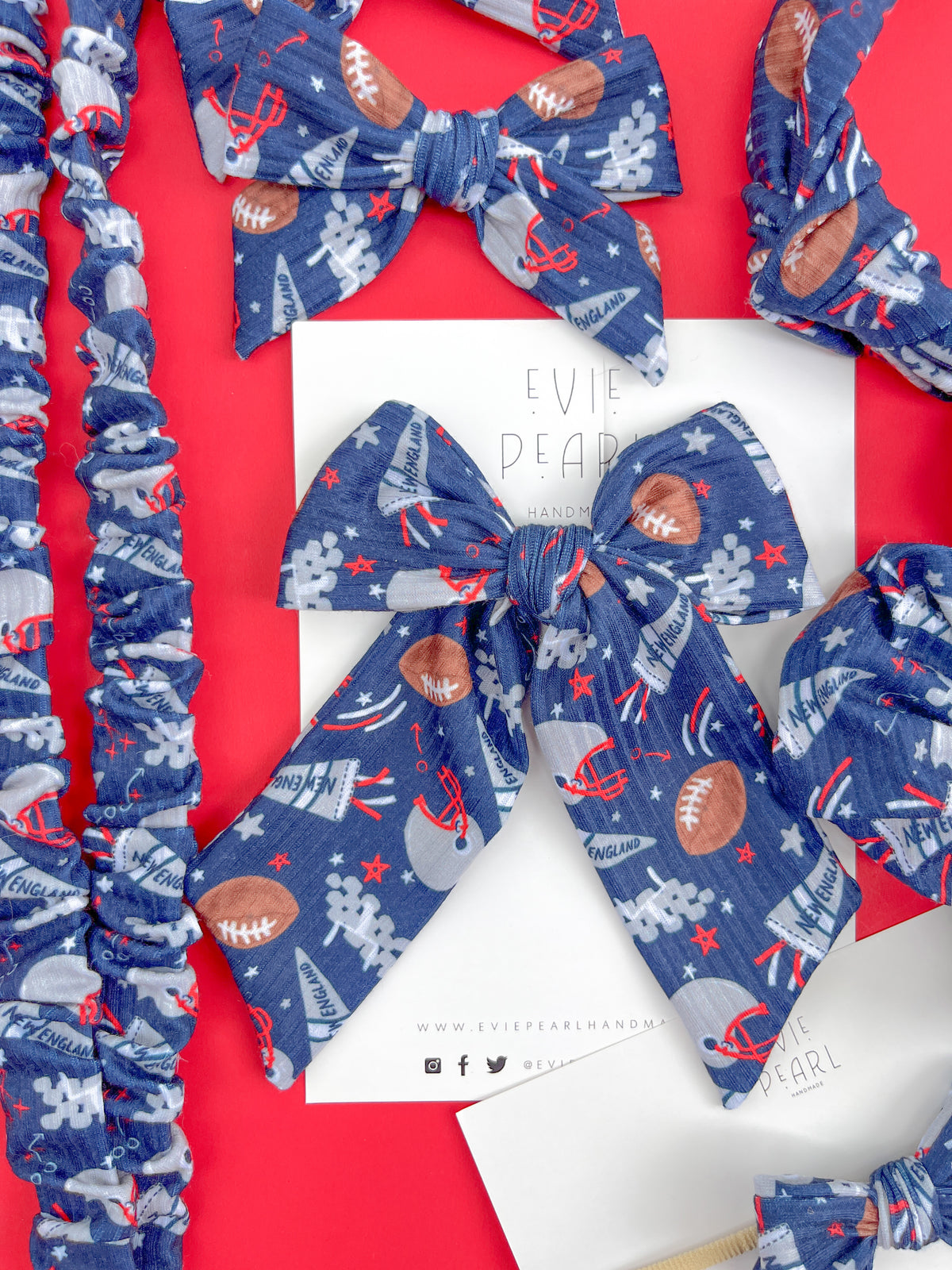 New England Patriots Hair Accessories | Bows, Scrunchies & Headbands