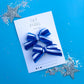 Blue White Stripe Small Pigtail Bow Set Kansas City Inspired