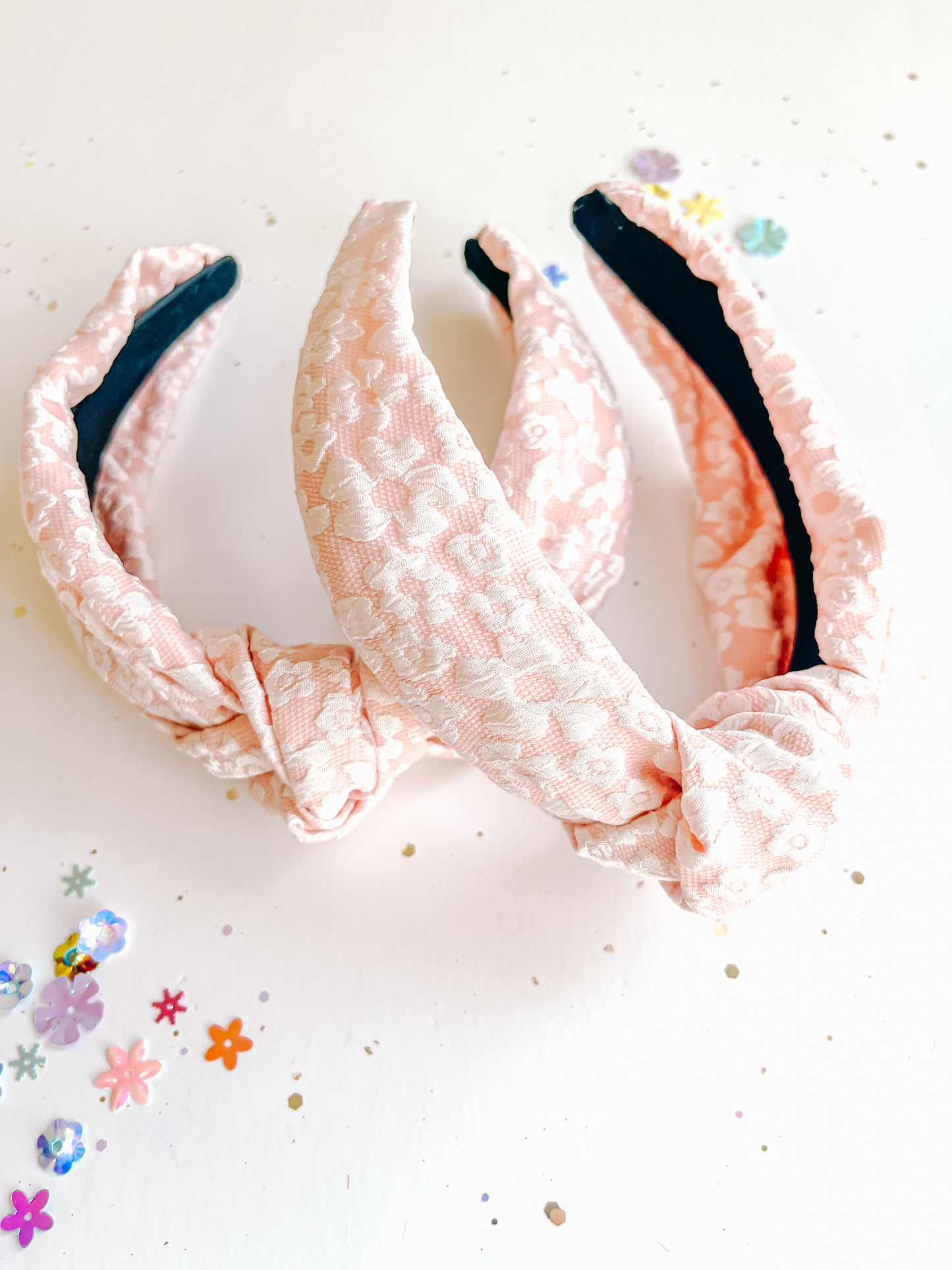 Light Pink Floral Knotted Headband