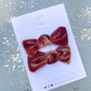 Chocolate Velvet Knot Bow Pigtails
