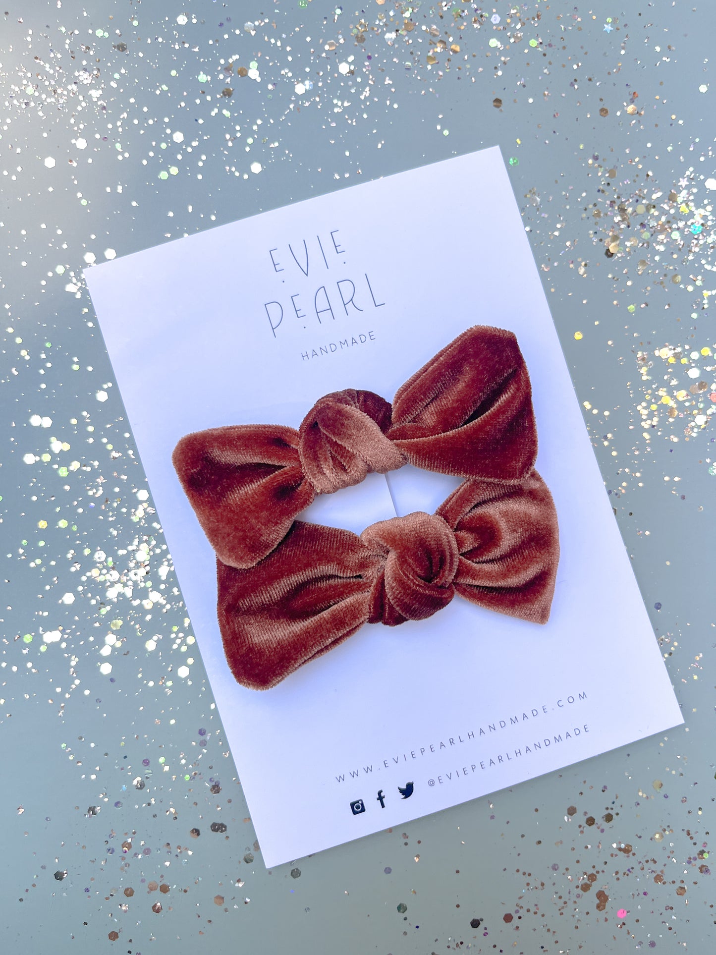 Chocolate Velvet Knot Bow Pigtails