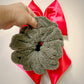 Olive Sherpa Oversized Scrunchy