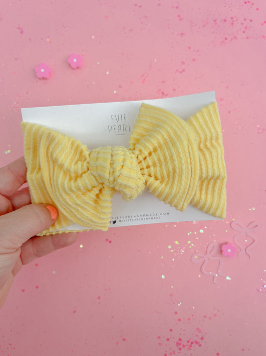 Butter Yellow Baby Bow Turban
