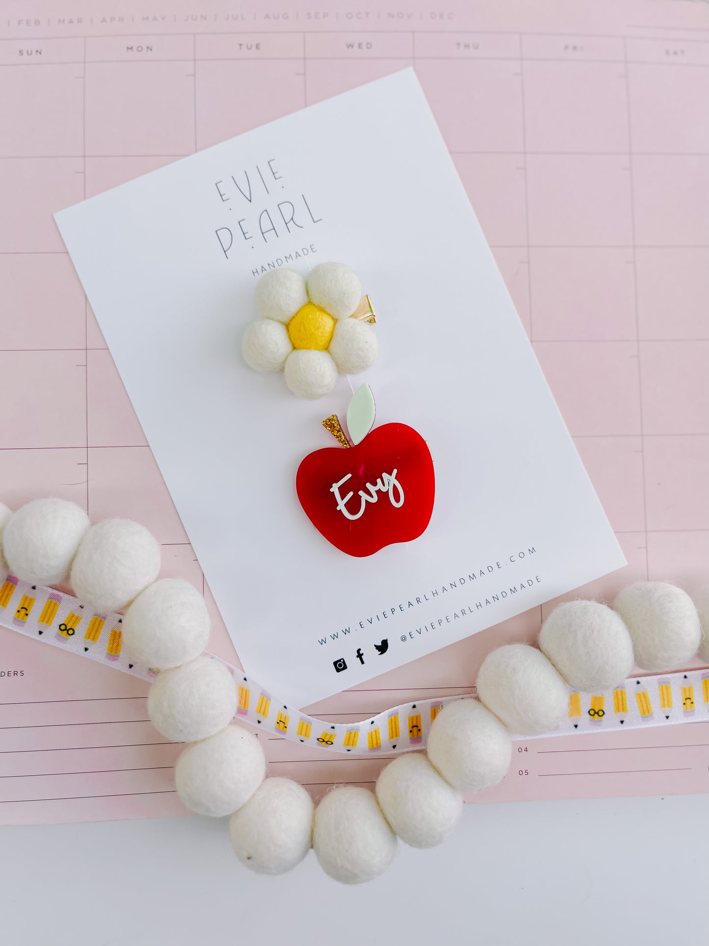 PREORDER: Personalized Apple Hair Clip