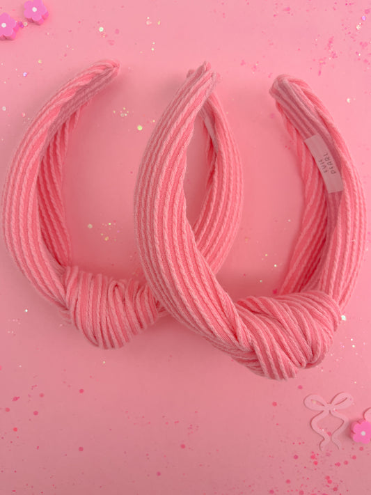 Sunkist Coral Ribbed Knotted Headband