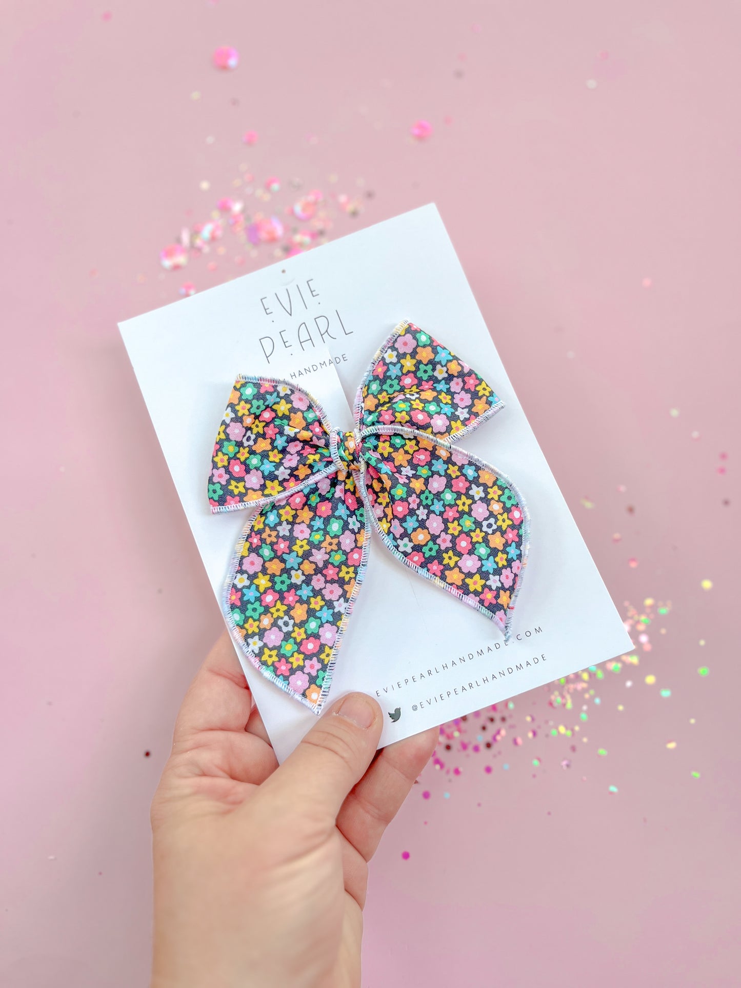 Medium Colorful Floral Bow