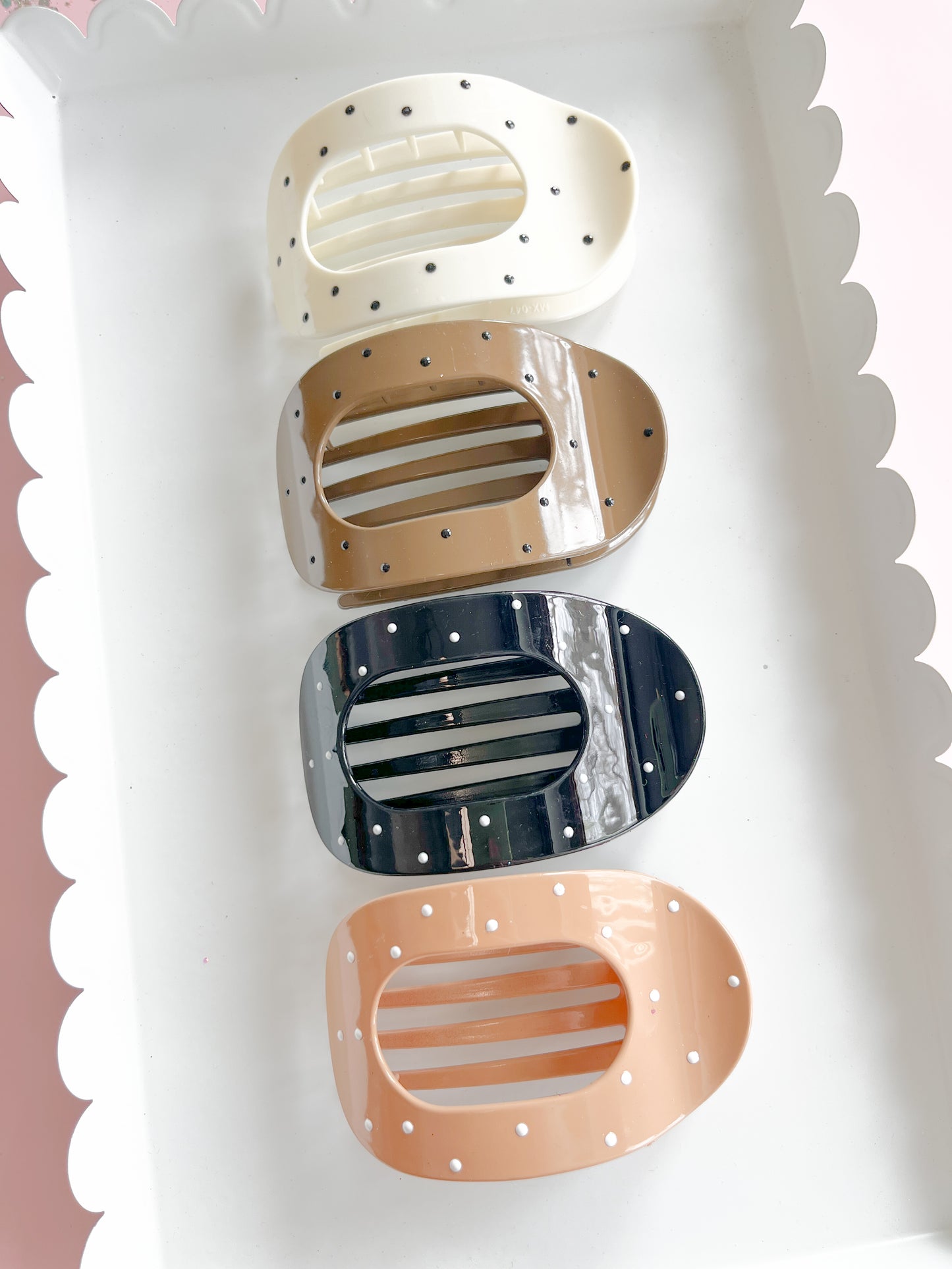 Polka Dot Flat Claw Clip