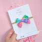 Small Rainbow Dot Pinwheel On Nylon Headband
