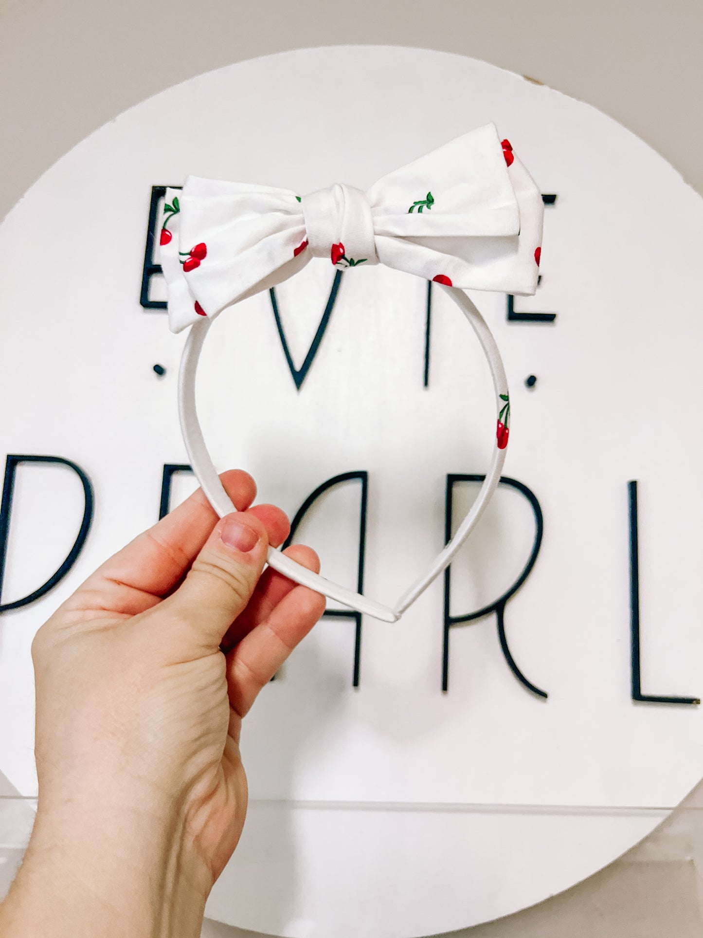 Cherry bow headband