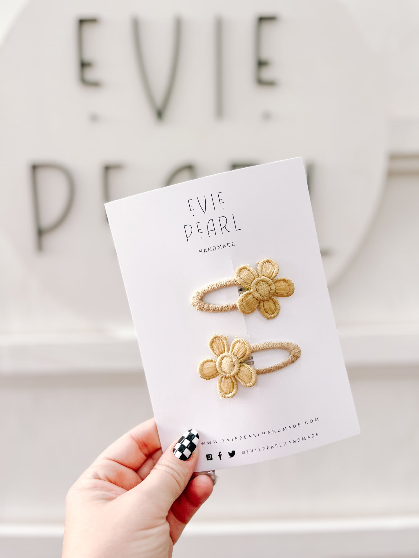 Gold Floral Snap Clip Pigtail Set