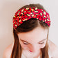 White Red Gold Bows Twisted Chiefs Turban