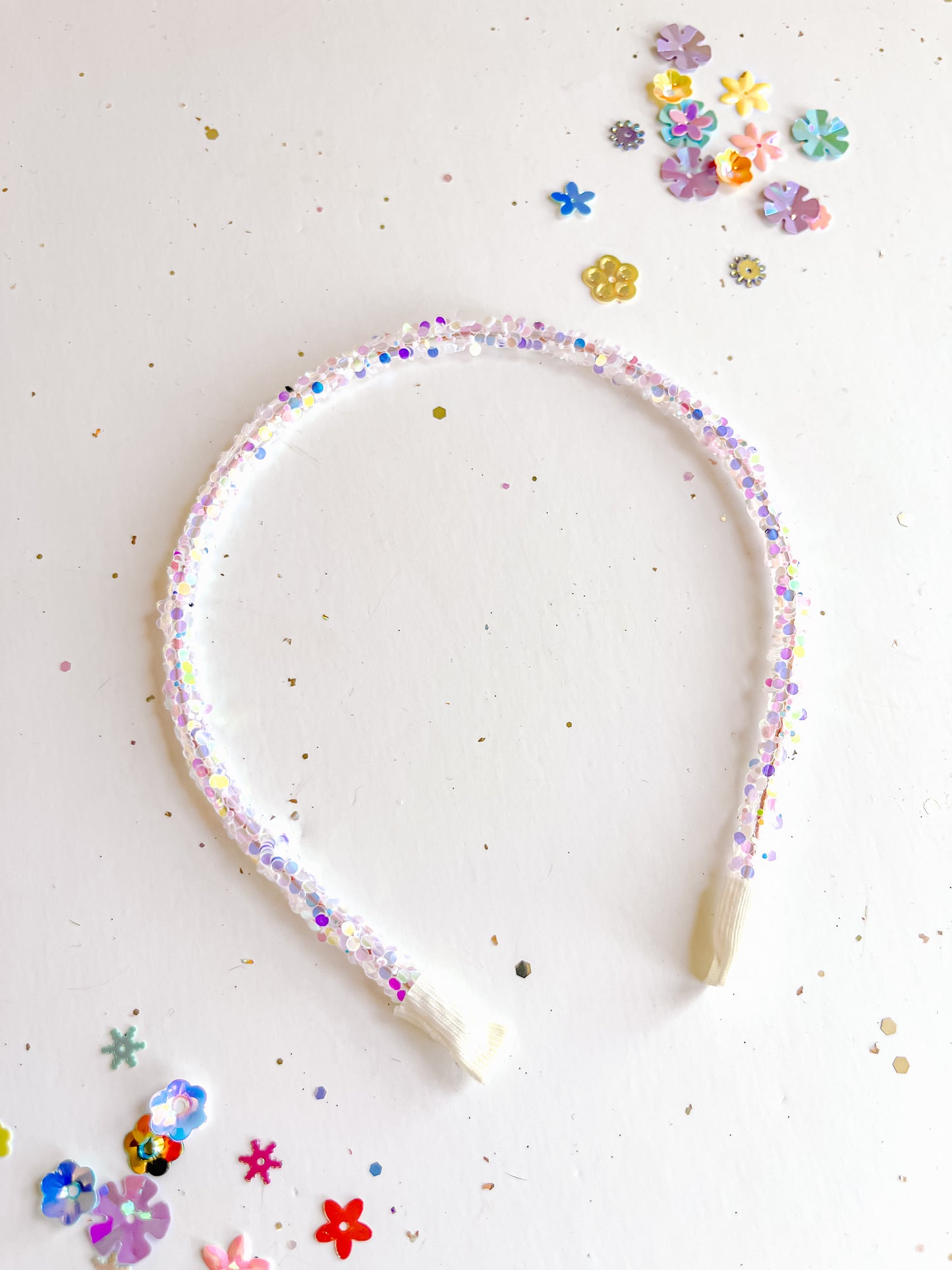 Chunky White Sparkle Glitter Headband