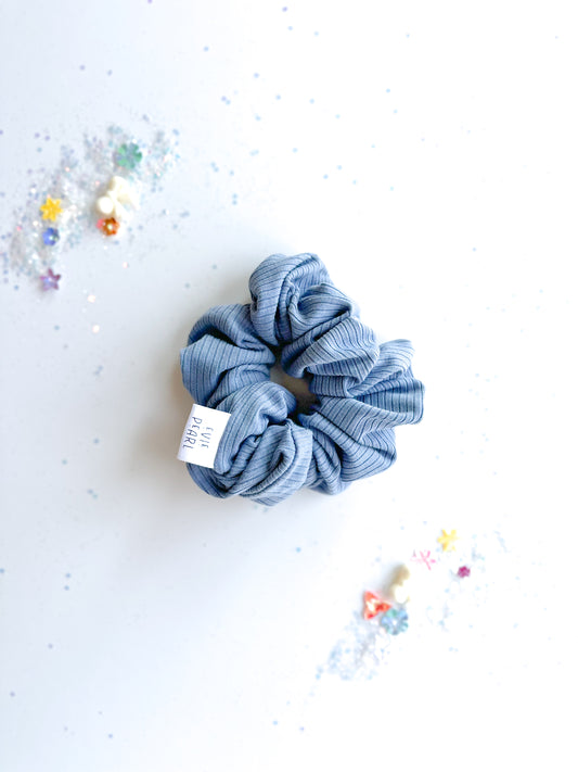 Blue Knit Regular Scrunchy