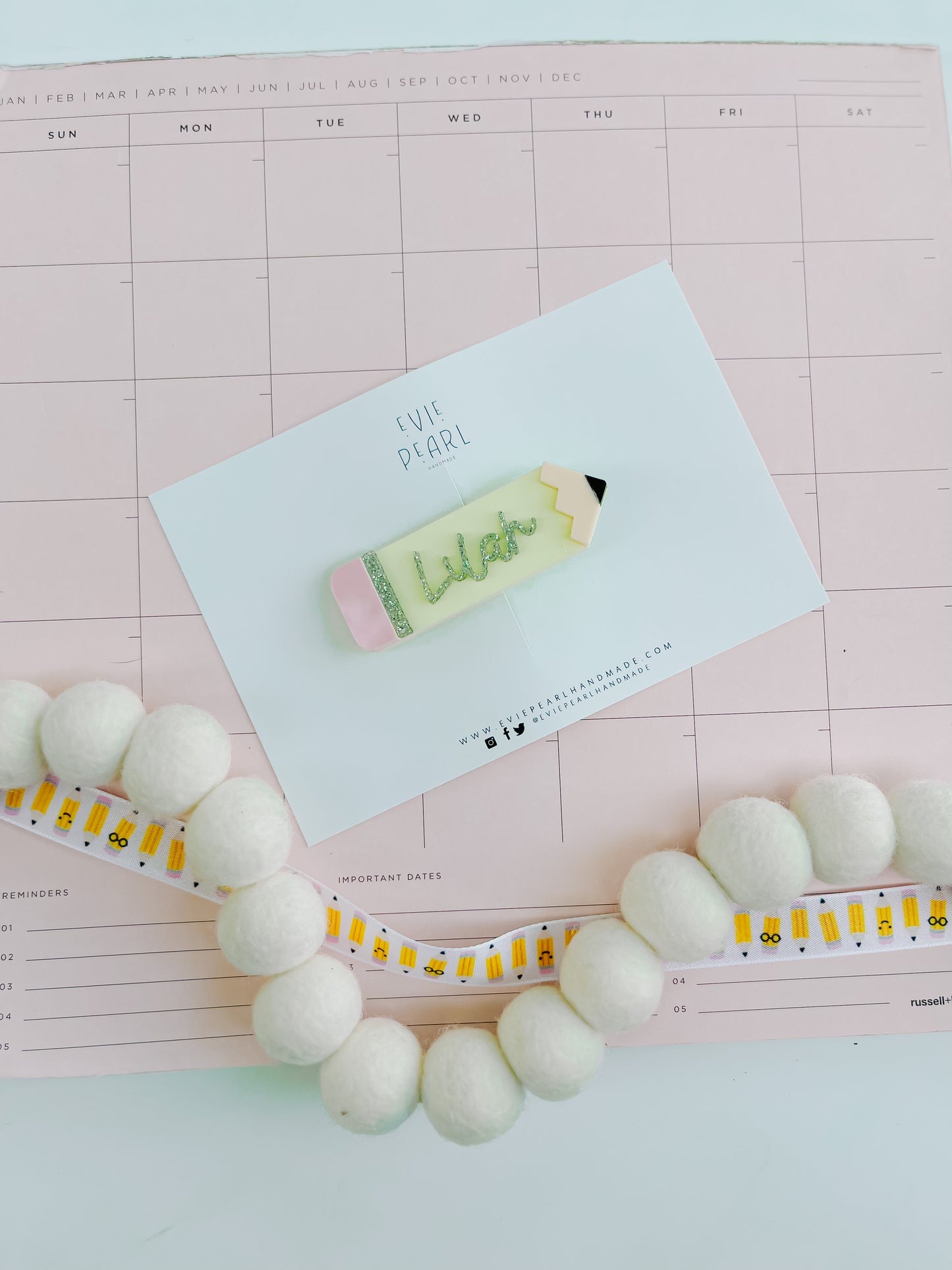 PREORDER: Personalized Pencil Hair Clip