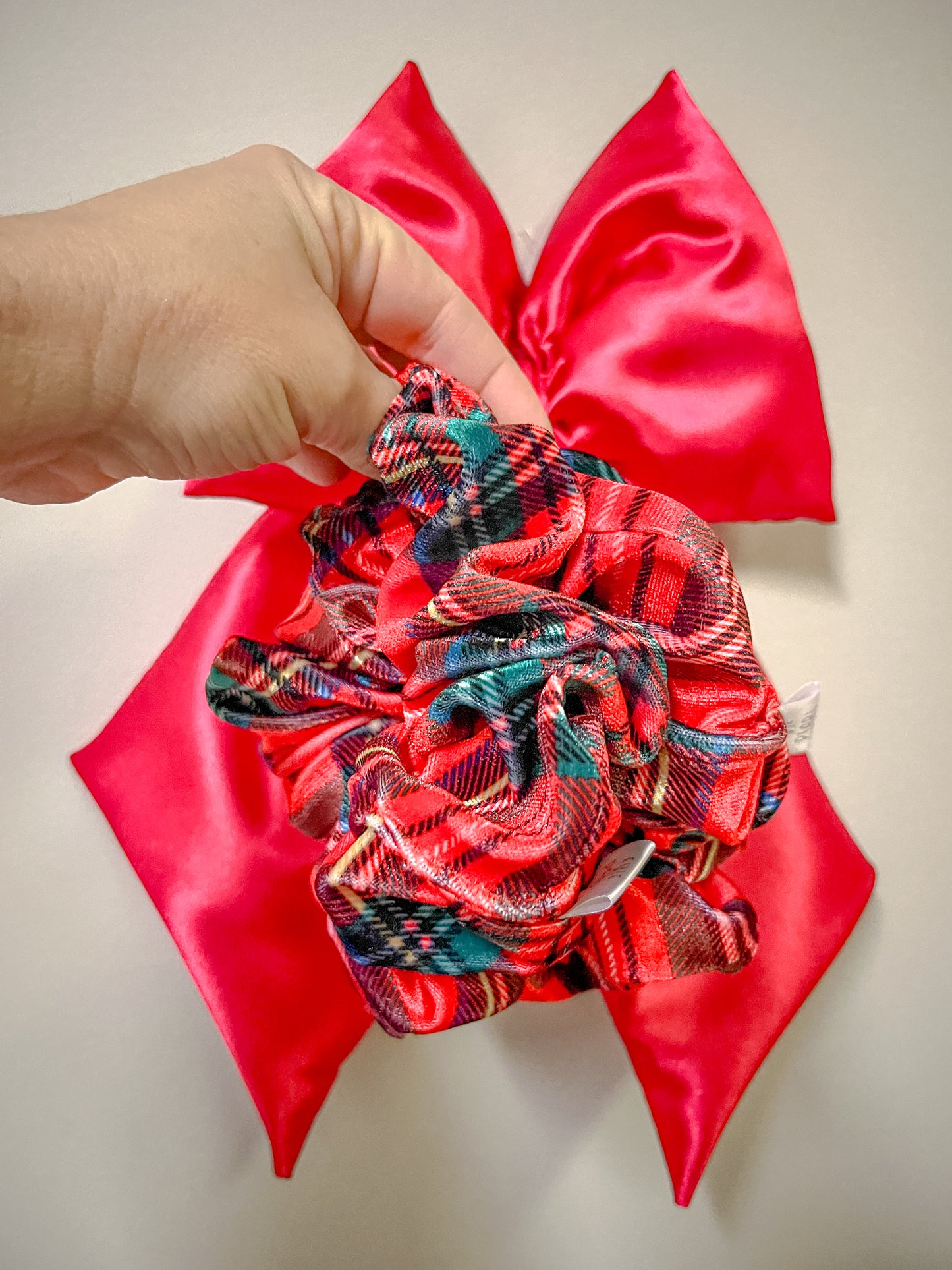 Christmas Velvet Plaid Oversized Scrunchy