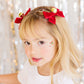 Red Velvet Jingle Bell Small Bow Pigtail Set