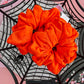 Orange Daisy Flocked Scrunchy