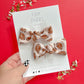 Football Leopard Knot Bow Pigtail Set