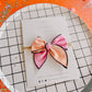 Peach|Pink Colorblock Small Bow on Nylon Headband