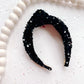 Black Sequins Knotted Headband for Girls & Women