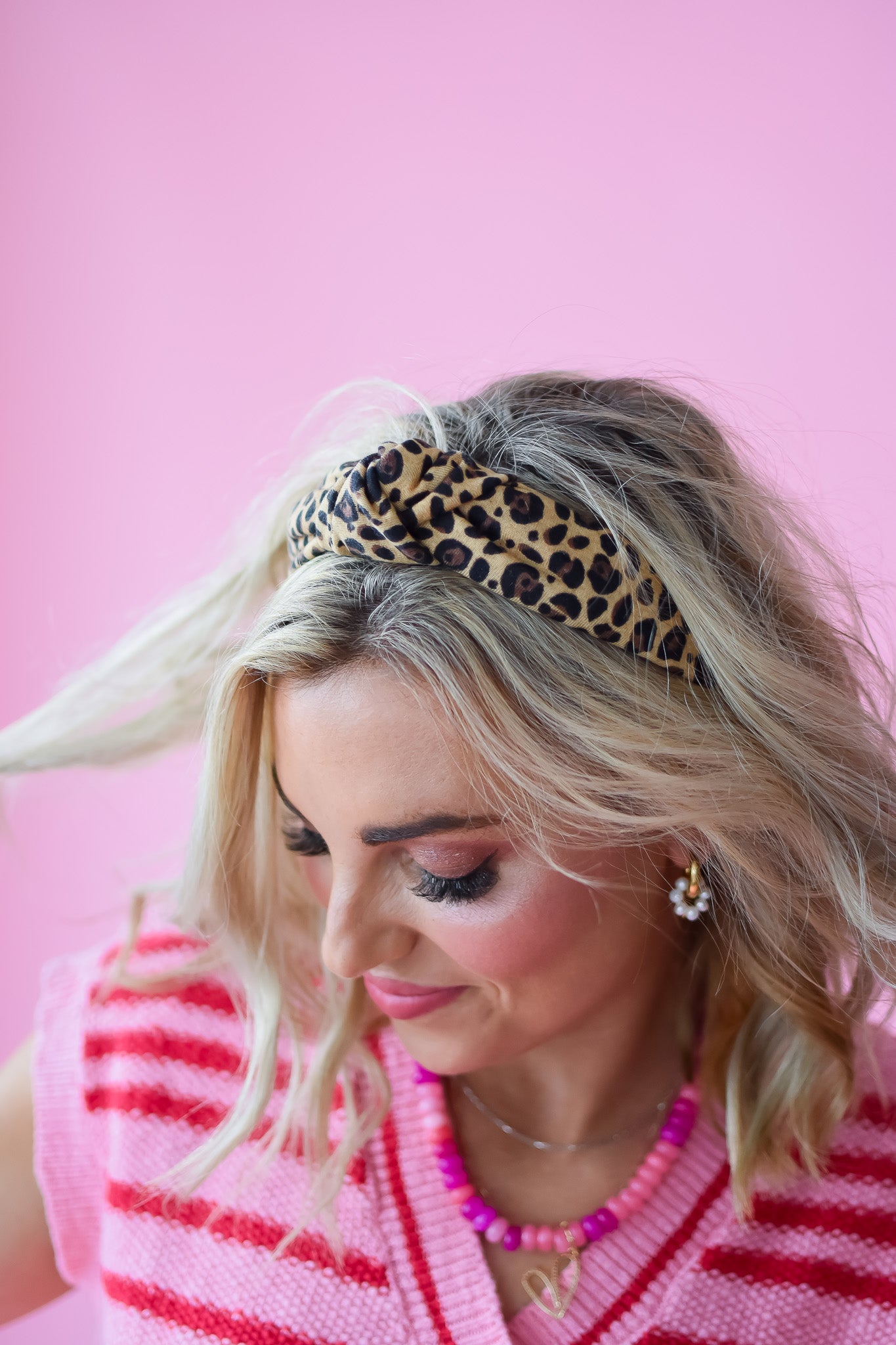 Leopard Knit Knotted Headband for Girls & Women