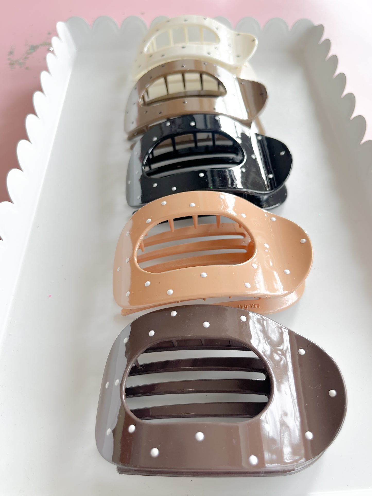 Polka Dot Flat Claw Clip