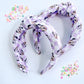 Lilac Magical Checkered Knotted Headband for Girls & Women