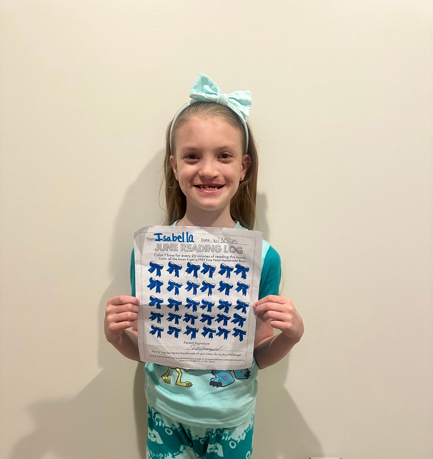 FREE BOW -June Summer Reading Log Challenge - Bow Chart Download