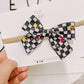 Black| KC Bows Checkered Pinwheel Bow