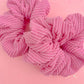 Taffy Pink Ribbed Oversized Scrunchy