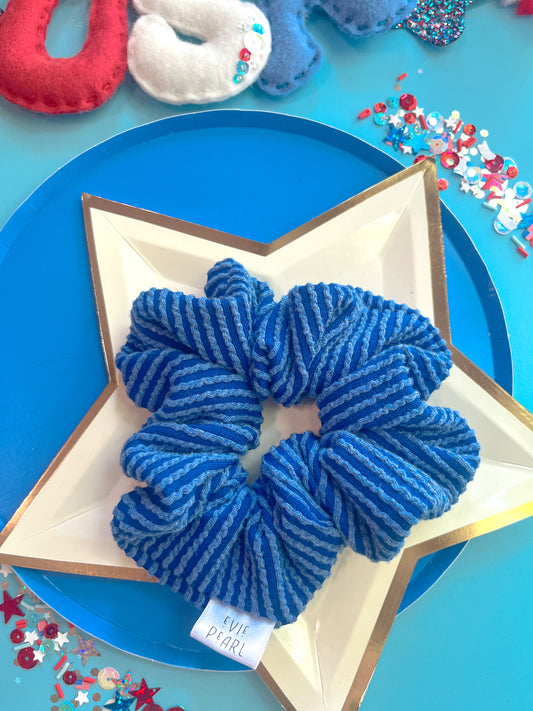 Royal Blue Ribbed Oversized Scrunchy