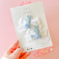 Blue Bunny White Velvet Pigtail Bows
