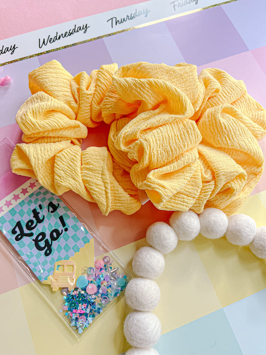 Yellow Crinkle Oversized Scrunchy