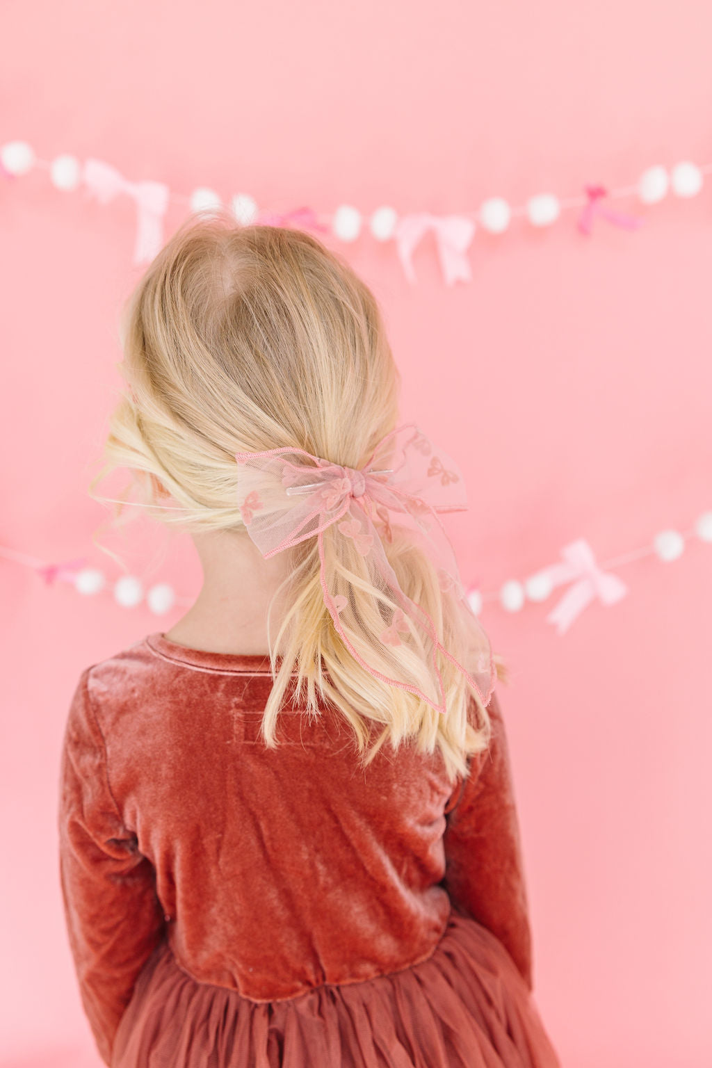 Mauve Lace Oversized Bow